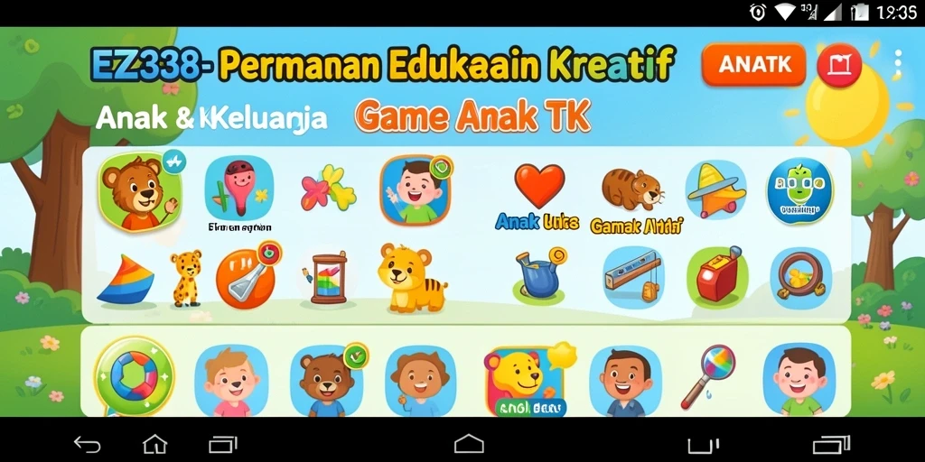 Tampilan antarmuka EZ338 yang ceria dan interaktif untuk anak-anak.