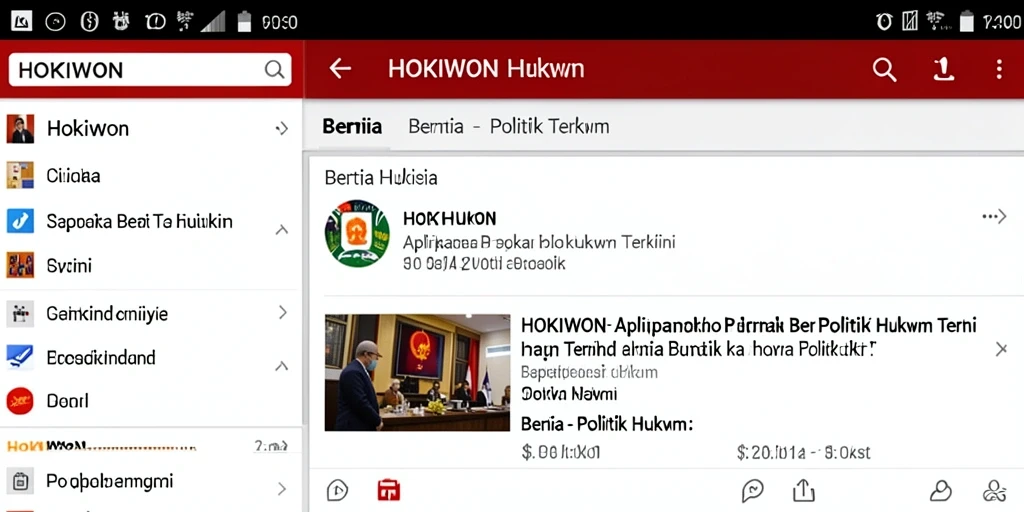 Tampilan antarmuka pengguna HOKIWON yang intuitif dan informatif.