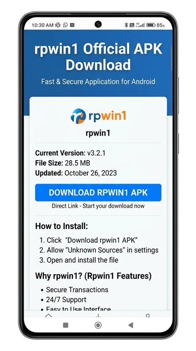 Tampilan halaman APK rpwin1